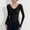 Black, variant on Abtuhar Women Long Sleeve Tops Solid V Neck Built In Chest Pad Ribbed Standard Hem Fall Shirts