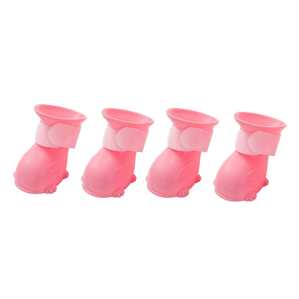 Dog Rain Boots Waterproof 4PCS Dog AntiSlip Shoes Adjustable Straps