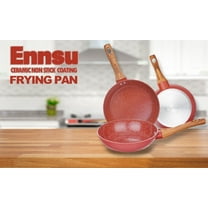 Kitchen 3 Piece Red Ceramic Grante 8" 10" 12 inch Nonstick Frying Pan Set