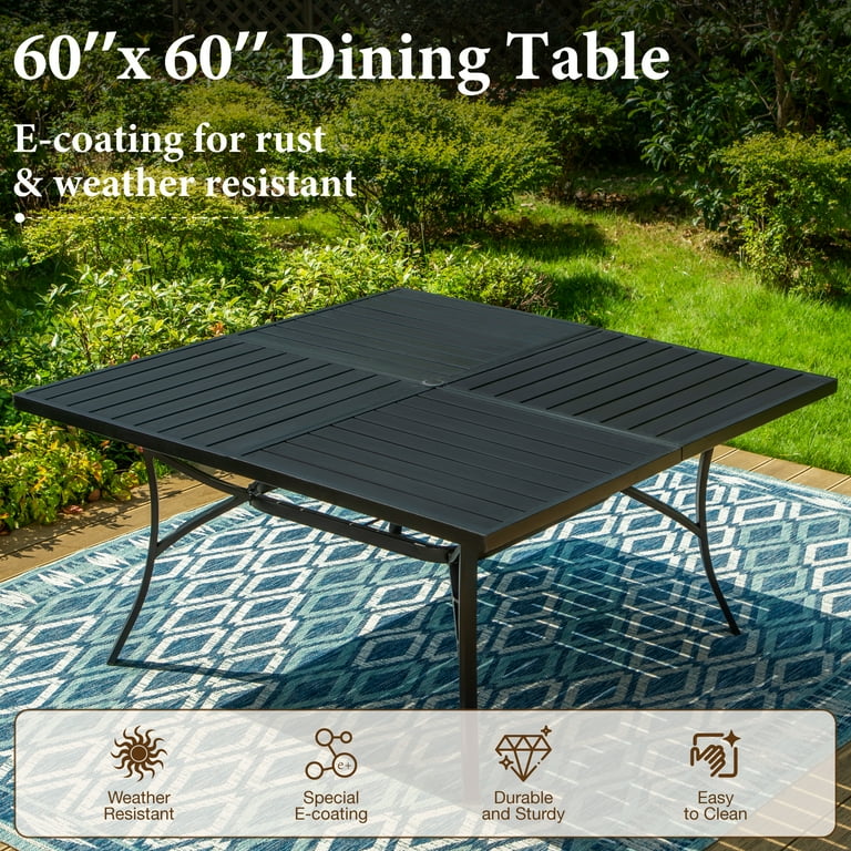 MF Studio 9-Piece Outside Backyard Dining Set, Large Square