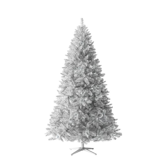 Treetopia 8ft Silver Unlit Artificial Christmas Tree Silver Stardust Tinsel