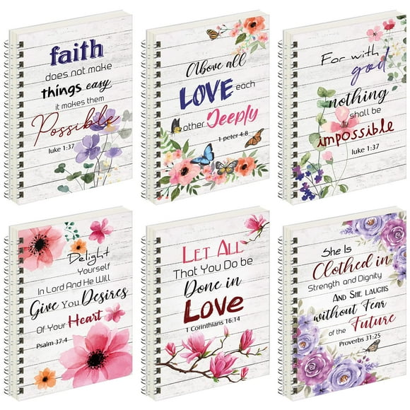 Cuaderno Qeeenar, 6 unidades, diarios cristianos en espiral, 14 x 21 cm