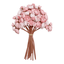 18PCS Ranunculus Artificial Flowers Dusty Rose Faux Silk Mini Ranunculus Bulk Fake Wedding Filler Flowers for DIY Bouquets, Centerpieces, Bridal Shower Decorations & Arrangements