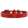 thumbnail image 1 of Bronze Anchor Widget Dog Collar Red Size 10, 1 of 1