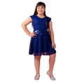 thumbnail image 1 of Vestido corto de encaje para niña, acampanado, para fiesta, gala, bautizo, azul, 1 of 1