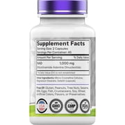 TNVitamins Nicotinamide Adenine Dinucleotide NAD+ Supplement 1,000 mg Per Serving for Cellular Energy Support and Mitochondrial Function, 90 Count