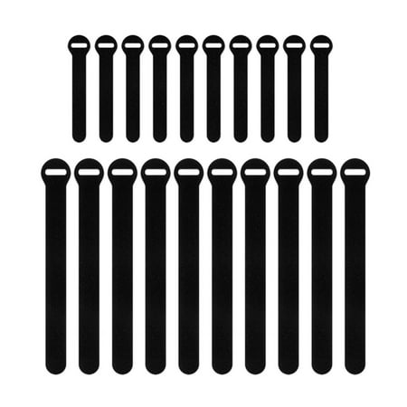 Wrap-It Storage - Self-Gripping Cable Ties (20-Pack) Reusable Hook and Loop Cord Organizer Cable Tie for Cord Management and Organization - Black