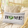 thumbnail image 4 of Rustic Pillow Covers, Linen Long Throw Pillow Case, Eucalyptus Leaves Green Wreath Wooden Plaid Home Holiday Pillow Protector Decorative Cushion Cover for Living Room/Bedroom 24" x 36", 4 of 8