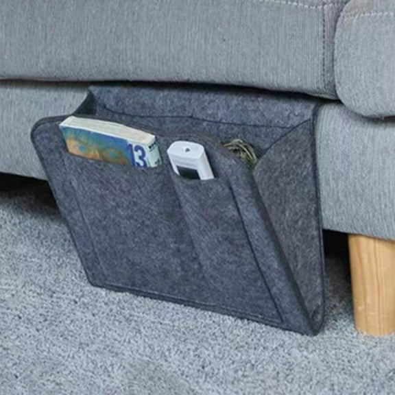 2pc Felt Bedside Storage Bag Pouch Bed Desk Bag Sofa TV Remote Control Hanging Caddy Couch Storage Organizer Bed Holder Pockets