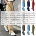 thumbnail image 2 of Luvrsol Women Cargo Wide Leg Pants Elastic Drawstring Waist Casual Straight Long Trousers with Multi Pockets S-2XL, 2 of 6
