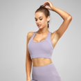 thumbnail image 5 of Arlun Sports Bra for Women High Support Comfortable and Stylish Activewear for Home Yoga and Exercise Solid Color Stretch Racerback Casual Bras for All Season Purple XL, 5 of 5