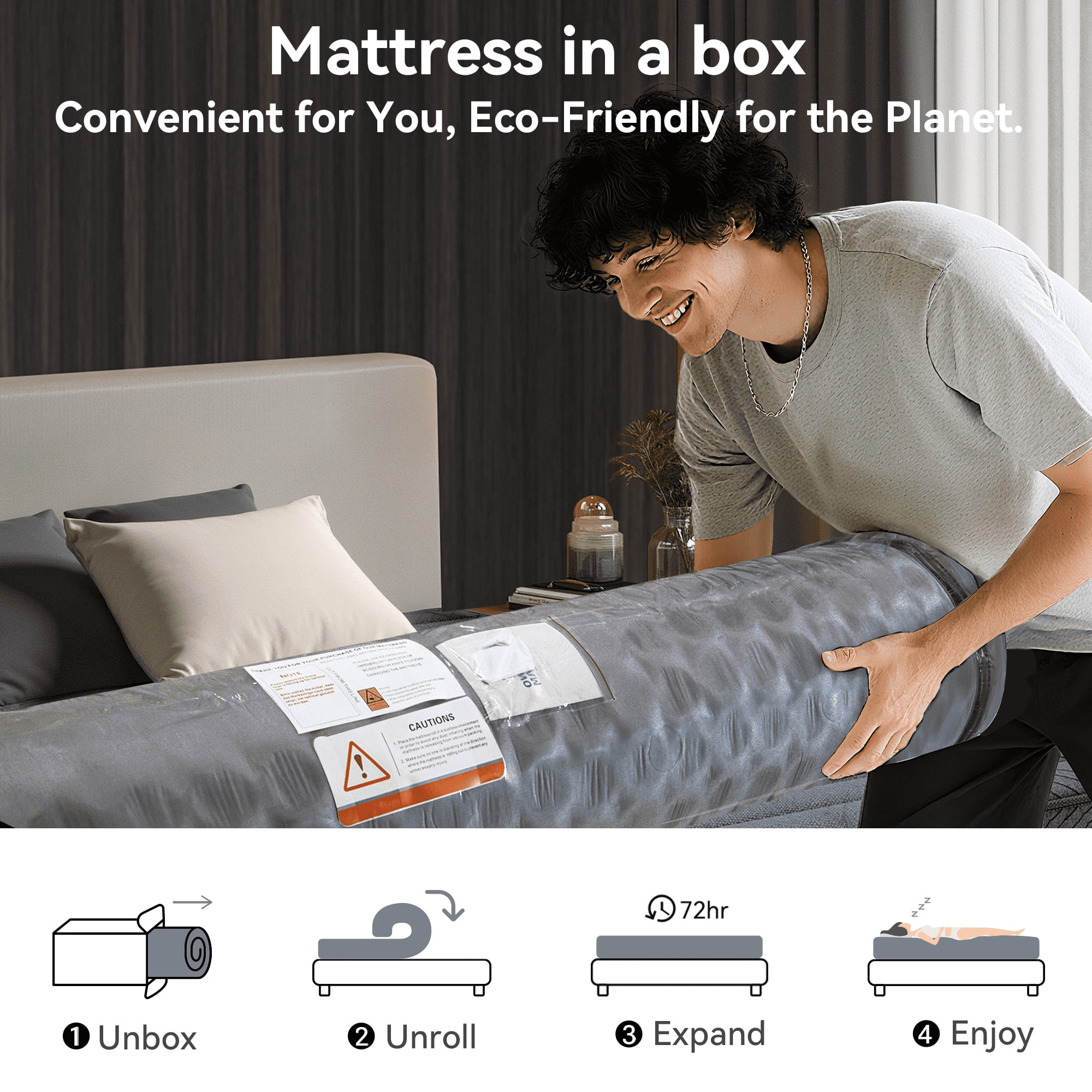 POSMOND Full Size Mattress 10 inch Hybrid Mattress in a Box with Pocket Spring,Medium Firm Mattresses for Back & Stomach Sleepers,CertiPUR-US Certified