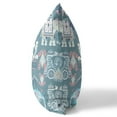 thumbnail image 3 of Elephant Howdah Indoor/Outdoor Fabric Pillow with Zip in Blue Gray White 20x20, 3 of 5