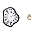 thumbnail image 1 of Reloj de pared único, creativo y con forma de espejo derretido, de resina. Figura abstracta de pareja. Decoración de lujo para escritorio, estantería, 1 of 8