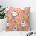 thumbnail image 4 of Pofeuu Rabbit So Cute Print Double-sided plush pillowcase Square Throw Pillow Covers Pillows Cover for Living Room Bedroom Sofa Couch Cushion Cover（No pillow core）-16"x16", 4 of 7