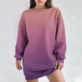thumbnail image 2 of hotojiny Sweatshirt Dress for Women Crew Neck Casual Long Sleeve Tunic Dresses Fall Fashion Pullover Dress, 2 of 6