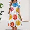 thumbnail image 2 of Sweets And Rainbow Lollipops Pattern Women's Dress Short Sleeve Summer Sundress Summer Women Clothes, 2 of 7