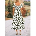 thumbnail image 2 of PRETTYGARDEN Women's Summer Boho Midi Dress Off Shoulder Puff Sleeve Print Smocked Ruffle Beach Long Flowy Dresses, 2 of 6