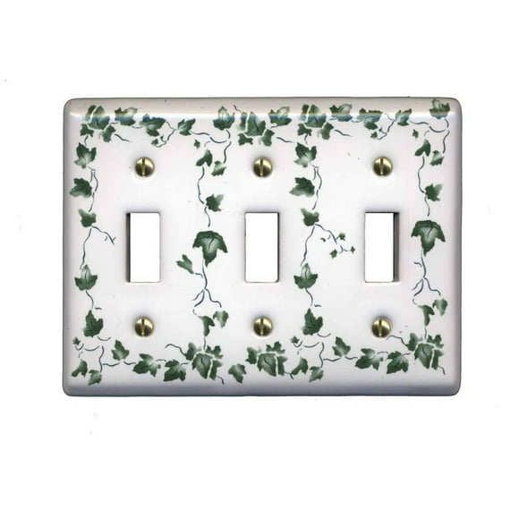25 Switch Plate White Porcelain Ivy Triple Toggle Switch | Renovator's Supply