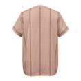 thumbnail image 6 of kaondbfi Women's Stripe Button V Neck Fashion Casual T Shirt Short Sleeve Regular Fit Spring Summer Daily Top Womens Essentials Fashion Clothing, 6 of 6