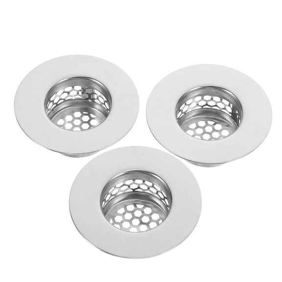 unbranded  3 Pcs Washbasin Strainer Bathroom Sink Drain Cover Hair Catchers Silver