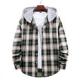 thumbnail image 3 of Tuphregyow Men's Hooded Flannel Shirt - Long Sleeve Jacket with Zip Up Hood Stay Cozy and Stylish in our Black XL, 3 of 4