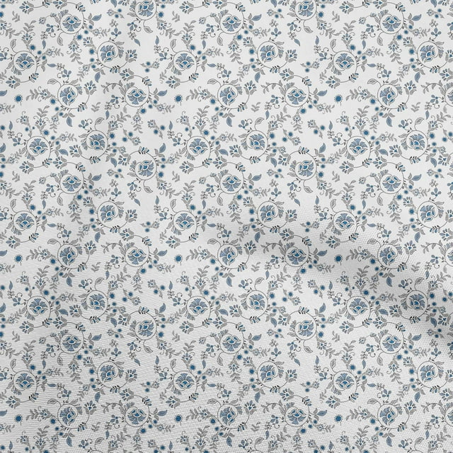 oneOone Rayon White Fabric Asian Block Print Sewing Material Print Fabric By The Yard 56 Inch Wide