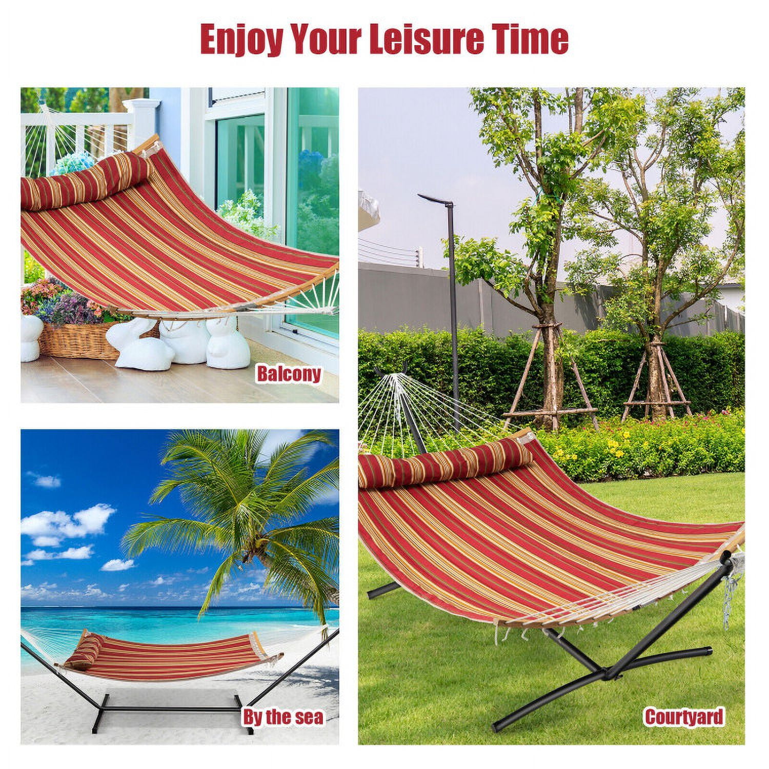 Aimee Lii Outdoor Hammock with Detachable Pillow, Comfy Outdoor Chair, Red Aimee Lii Outdoor Hammock with Detachable Pillow, Comfy Outdoor Chair, Red