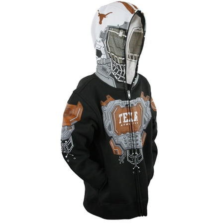NCAA College Youth Boys Texas Longhorns Full Zip Masked Sweatshirt Hoodie