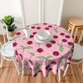thumbnail image 6 of Cherry Pattern Tablecloth Round Table Cover Washable Polyester Table Cloth for Kitchen Party Picnic Dining Decor 60 Inch, 6 of 6