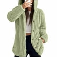 thumbnail image 6 of Womens Winter Fleece Cardigan Long Sleeve Button down Jackets with Pockets Oversized Fuzzy Warm Coats New Oversized Jacket for Women Mint Green L, 6 of 8
