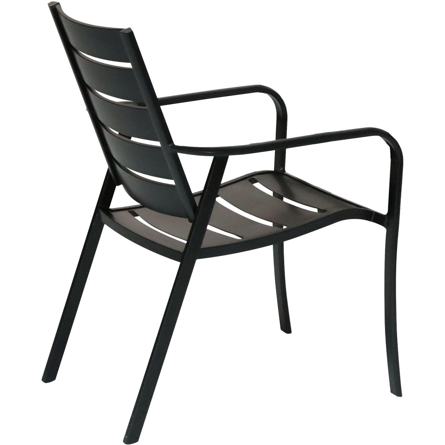 Hanover Cortino 5-Piece Commercial-Grade Patio Dining Set with 4 Aluminum Slat-Back Dining Chairs and a 38" Slat-Top Table