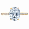 thumbnail image 2 of 2.21 ct Oval Cut Natural Sky Blue Topaz Solitaire with Accents Engagement Ring for Women in 18K Yellow Gold, 2 of 2