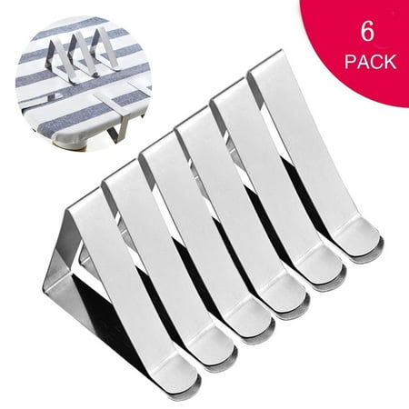 

wofedyo organization and storage Clips Tablecloth Holder Tool 6PC Party Stainless Tables Cover Steel Clamps Kitchen锛孌ining & Bar Photo Color 17*6*1.9