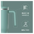 thumbnail image 2 of Voyager 40 Oz Stainless Steel with Handle, Insulated Water Bottle With Straw & Lid, Cupholder Friendly Reusable Travel Mug (Pale Sage), 2 of 8