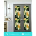 thumbnail image 5 of Window Privacy Film Green Geometric Stained Glass Window Film Decorative Sun Block Window Cover Middle Century Vintage Art Aesthetic Window Clings Static Adhesive Sticker for Bathroom 17.7"x78.7", 5 of 7