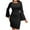 Black, variant on Sevevn Dresses for Women Women's Banquet Evening Dress Solid Lotus Leaf Sleeves Long Sleeve Round-Neck Dress Gift for Girls