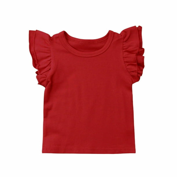 luethbiezx - Infant Baby Girls Lace Ruffle Sleeve T-shirt Top Tee Kid ...