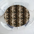 thumbnail image 3 of Ambesonne Brown Fitted Round Tablecloth, Coffee Typo Hearts Beans, 45"- 56" Diameter, Brown, 3 of 5