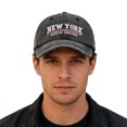 thumbnail image 5 of New York Baseball Cap for Men Women Ripped Washed Distressed Letter Embroidery Dad Hat, 5 of 9