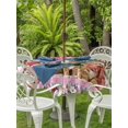 thumbnail image 2 of Outdoor Tablecloth with Umbrella Hole and Zipper, Christmas Cats Round Table Cloth 60 Inch Waterproof Tablecloth, XmasTree Winter Gifts Floral Pink Plaid Picnic Table Cover for Patio Camping, 2 of 7