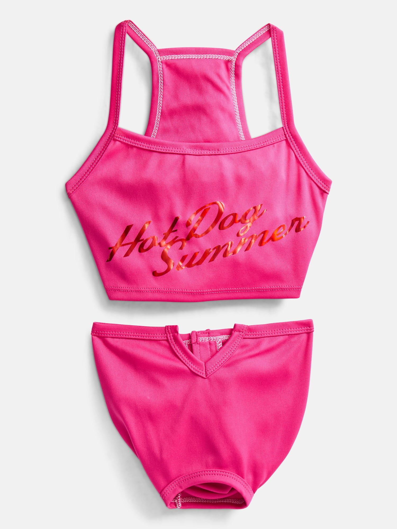 Hot Dog Summer By Megan Thee Stallion Bubblegum Barkini Dog Bikini, Pink, Large