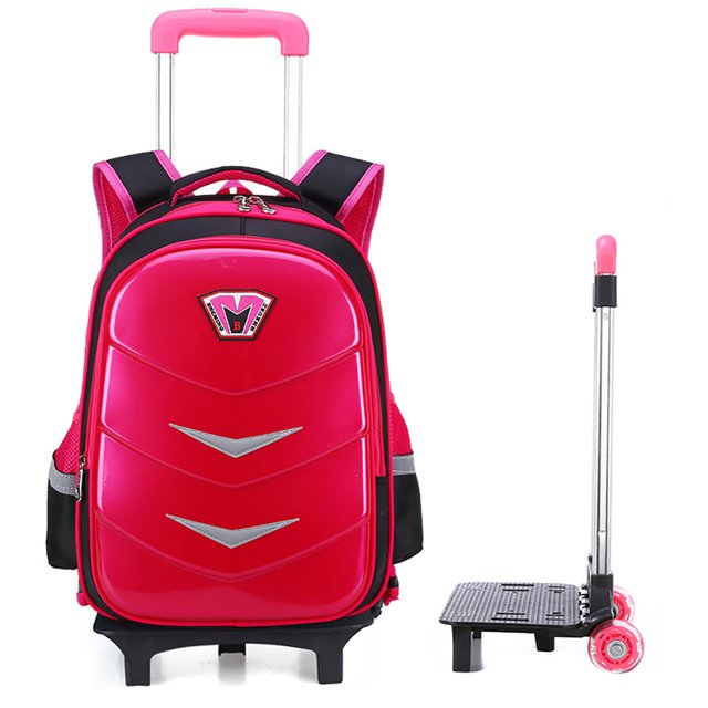 Sac à Dos Roulant à 2 Roues, Anti-Éclaboussures, Sac à Dos à Roulettes, Sac à Dos d'École pour Enfants
