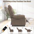 thumbnail image 2 of Electric Recliner Chair, PAPROOS Ergonomic Lounge Recliner with Remote Control, Side Pocket, Modern Power Recliner Sofa for Adults Elderly, Single Reclining Sofa for Living Room Home, Brown, 2 of 9