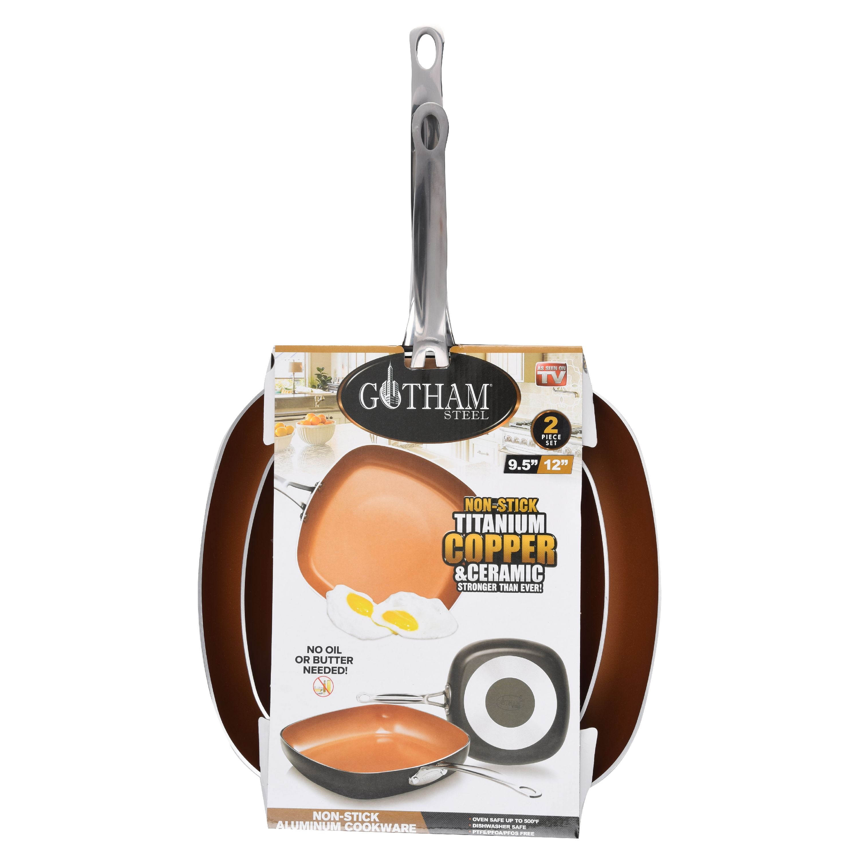 Gotham Steel Gs 2pk Sq Pan
