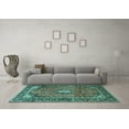 thumbnail image 3 of Ahgly Company Indoor Rectangle Medallion Turquoise Blue Traditional Area Rugs, 2' x 4', 3 of 4