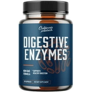 Pure Digestive Enzyme Capsules with Lipase Amylase Protease - Aids Digestive System Natural Immune System Booster - Breaks Down Carbohydrates Reduce Bloating Gas Digestive Enzymes Pills