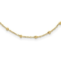 Auriga Fine Jewelry 14K Yellow Gold Diamond-cut Beaded Necklace for Women 16.75"