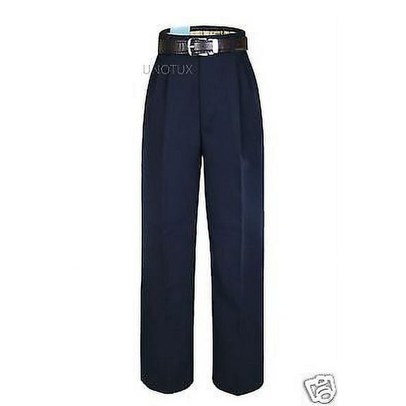 Boy Teen Formal Wedding Party Suit School Uniform Pants in Navy Blue   Belt 4-20