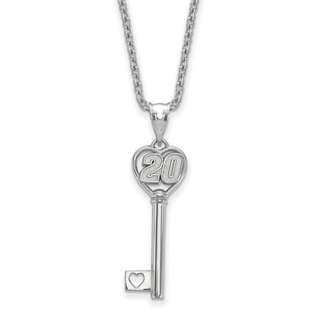 - Roy Rose Jewelry Sterling Silver LogoArt NASCAR Heart Key 1'' Pendant Driver # 20 ~ 18'' Silver LogoArt Chain Necklace